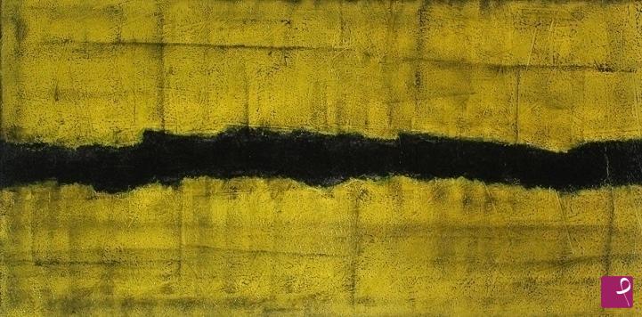 quadri in vendita online - Traces  Black Yellow