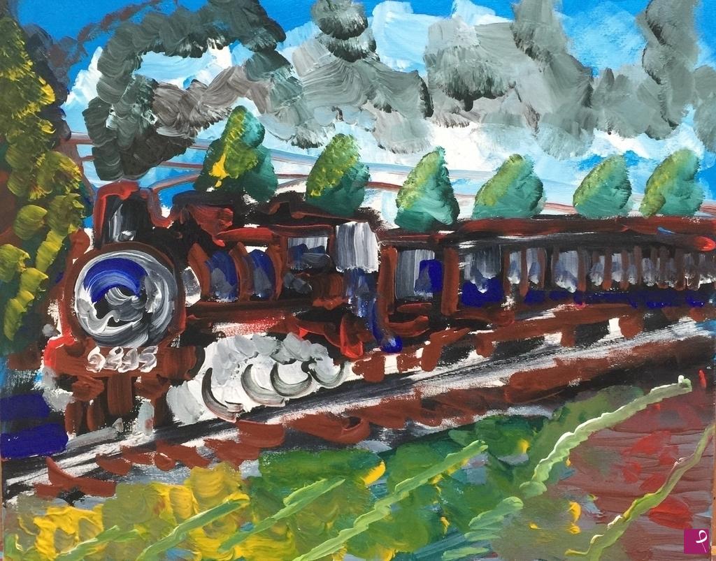 quadri in vendita online - Train 6895 is leaving
