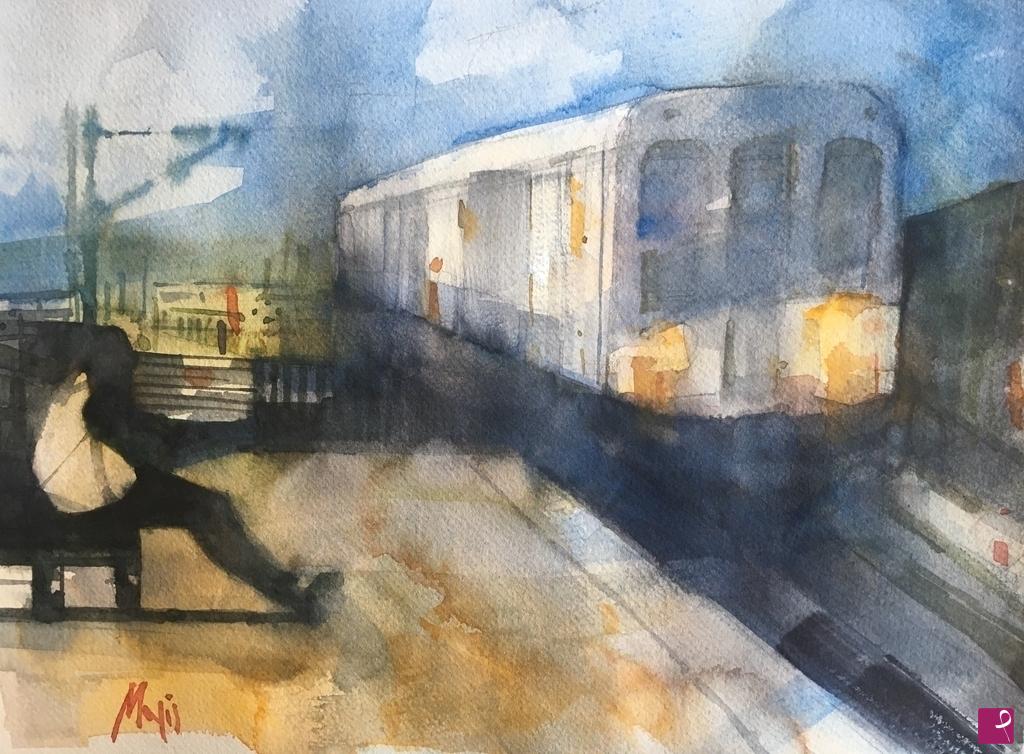 quadri in vendita online - Train Stop