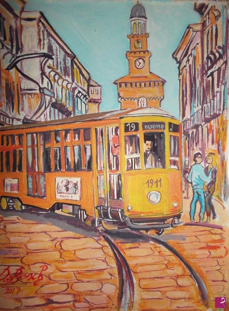 quadri in vendita online - tram e castello