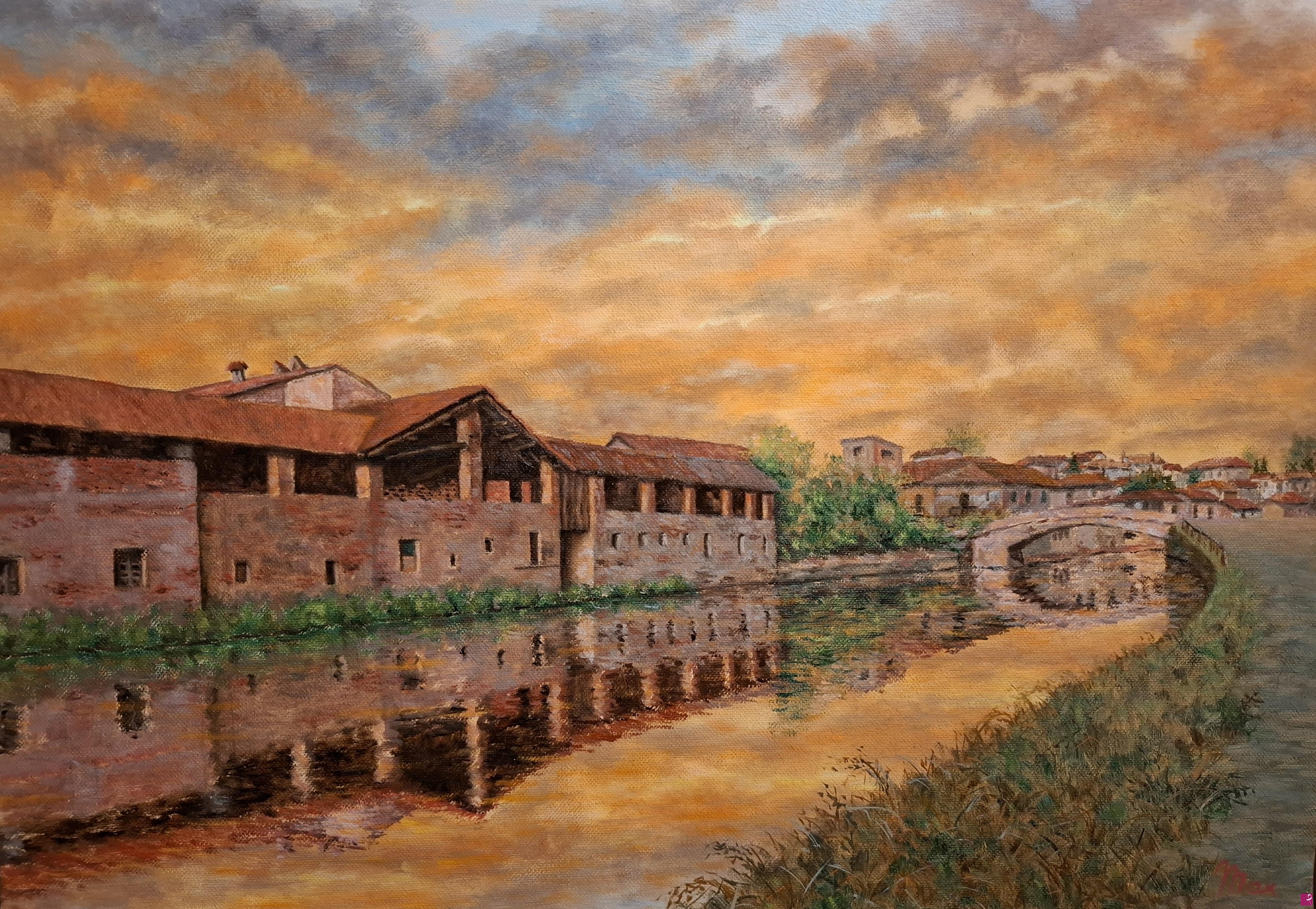 quadri in vendita online - TRAMONTO A BERNATE TICINO 
