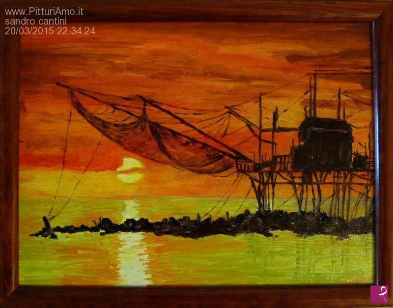 quadri in vendita online - tramonto a bocca d'arno - toscana