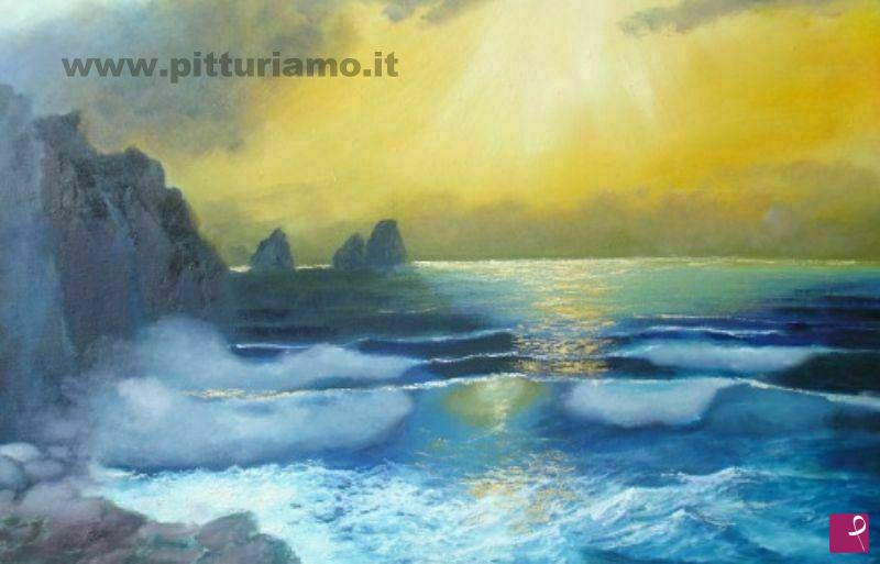 quadri in vendita online - tramonto a Capri