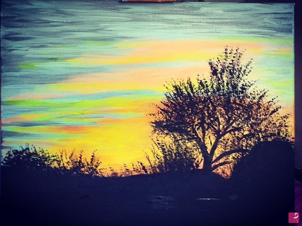 quadri in vendita online - Tramonto a casa mia 