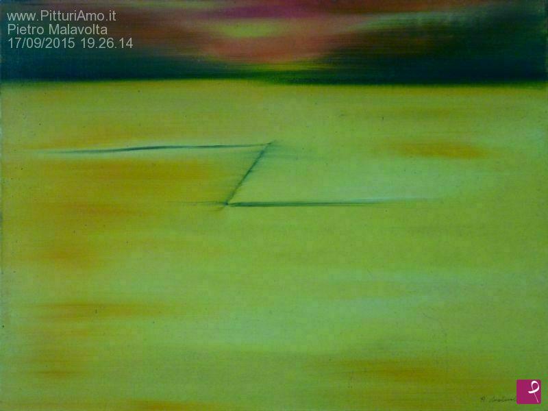quadri in vendita online - Tramonto a "Castelluccio"