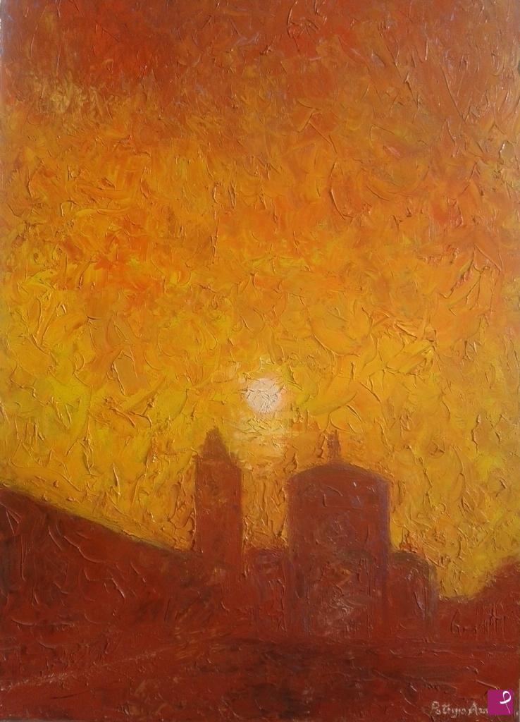 quadri in vendita online - "Tramonto a Crema"