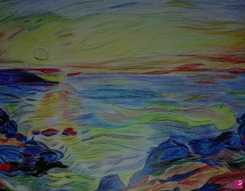 quadri in vendita online - "Tramonto a Douarnenez"