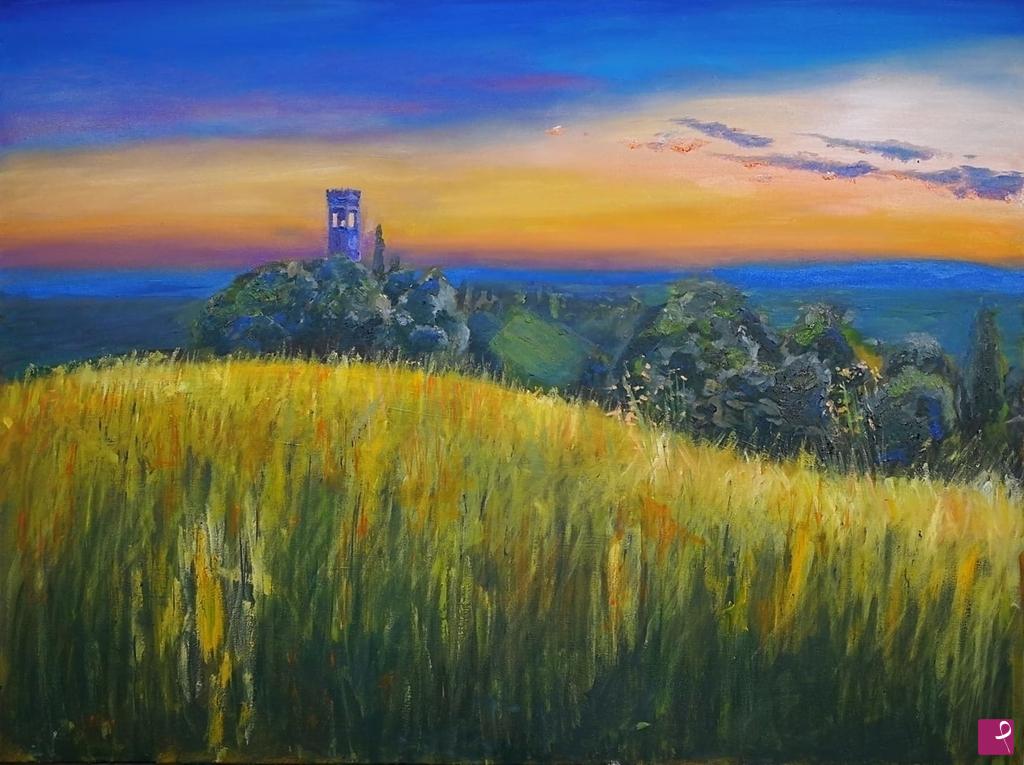 quadri in vendita online - Tramonto a Fagagna