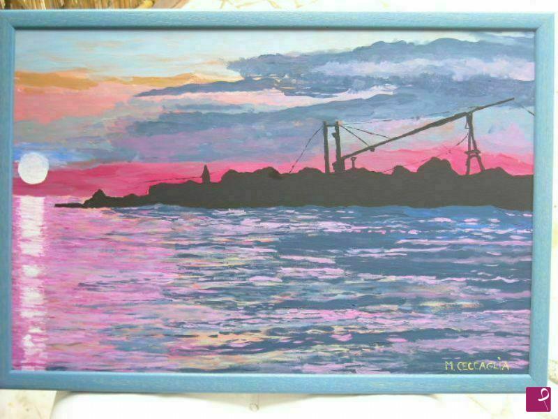 quadri in vendita online - TRAMONTO A FIUMICINO