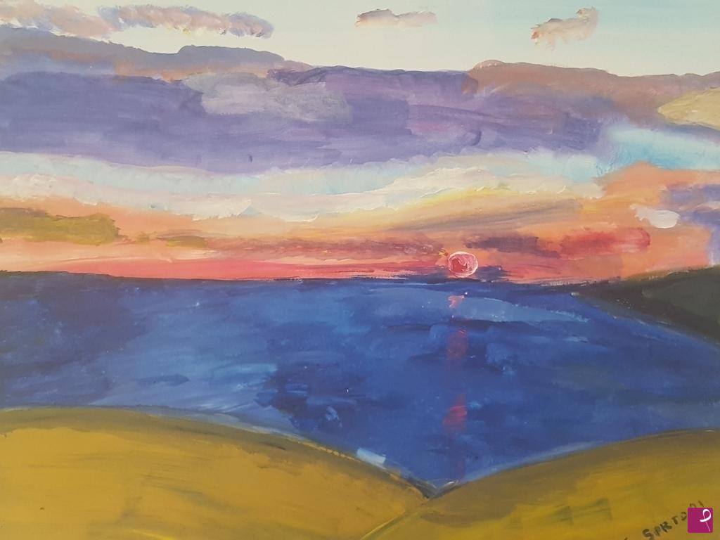 quadri in vendita online - tramonto a garda