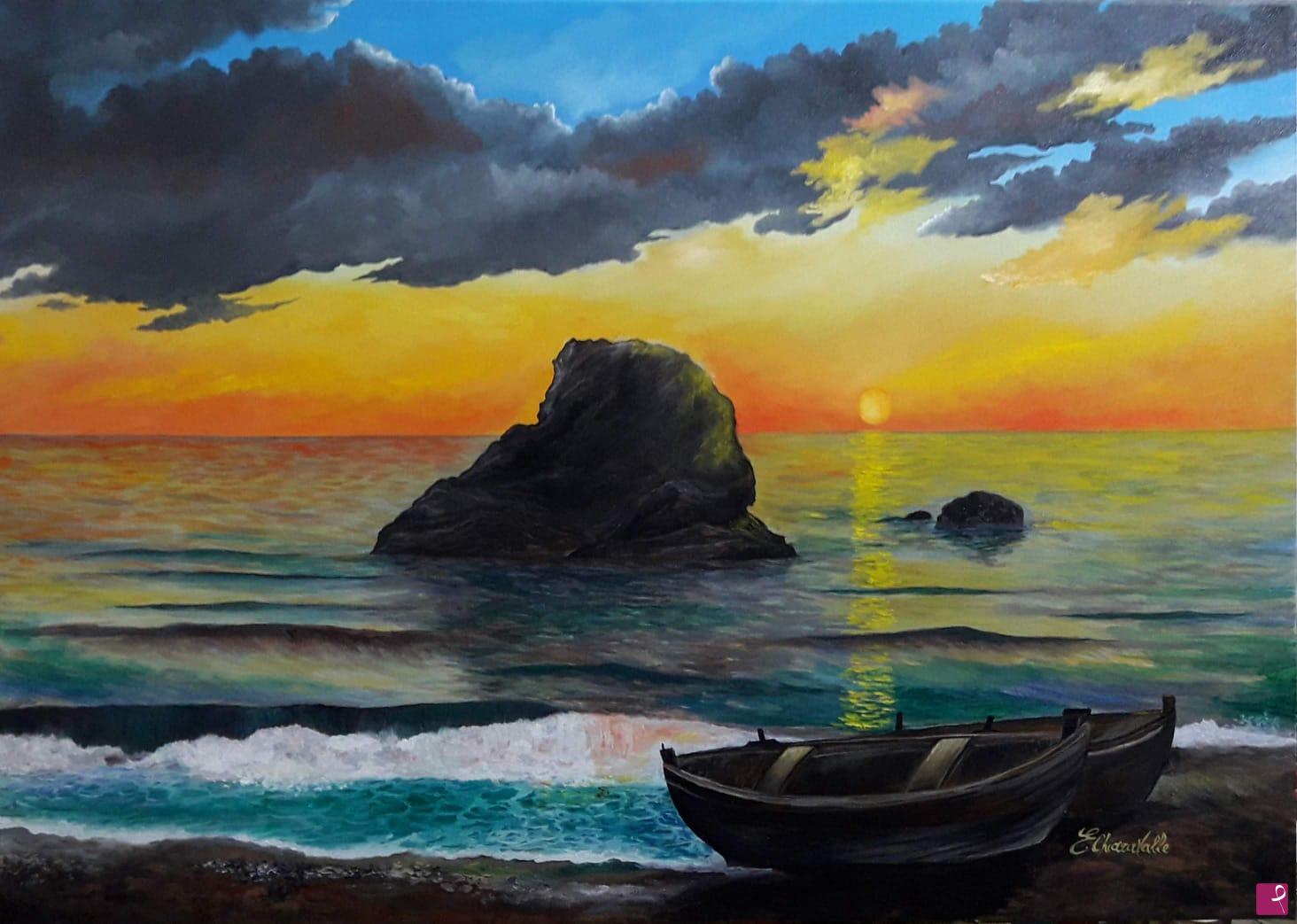 quadri in vendita online - Tramonto a Guardia Piemontese