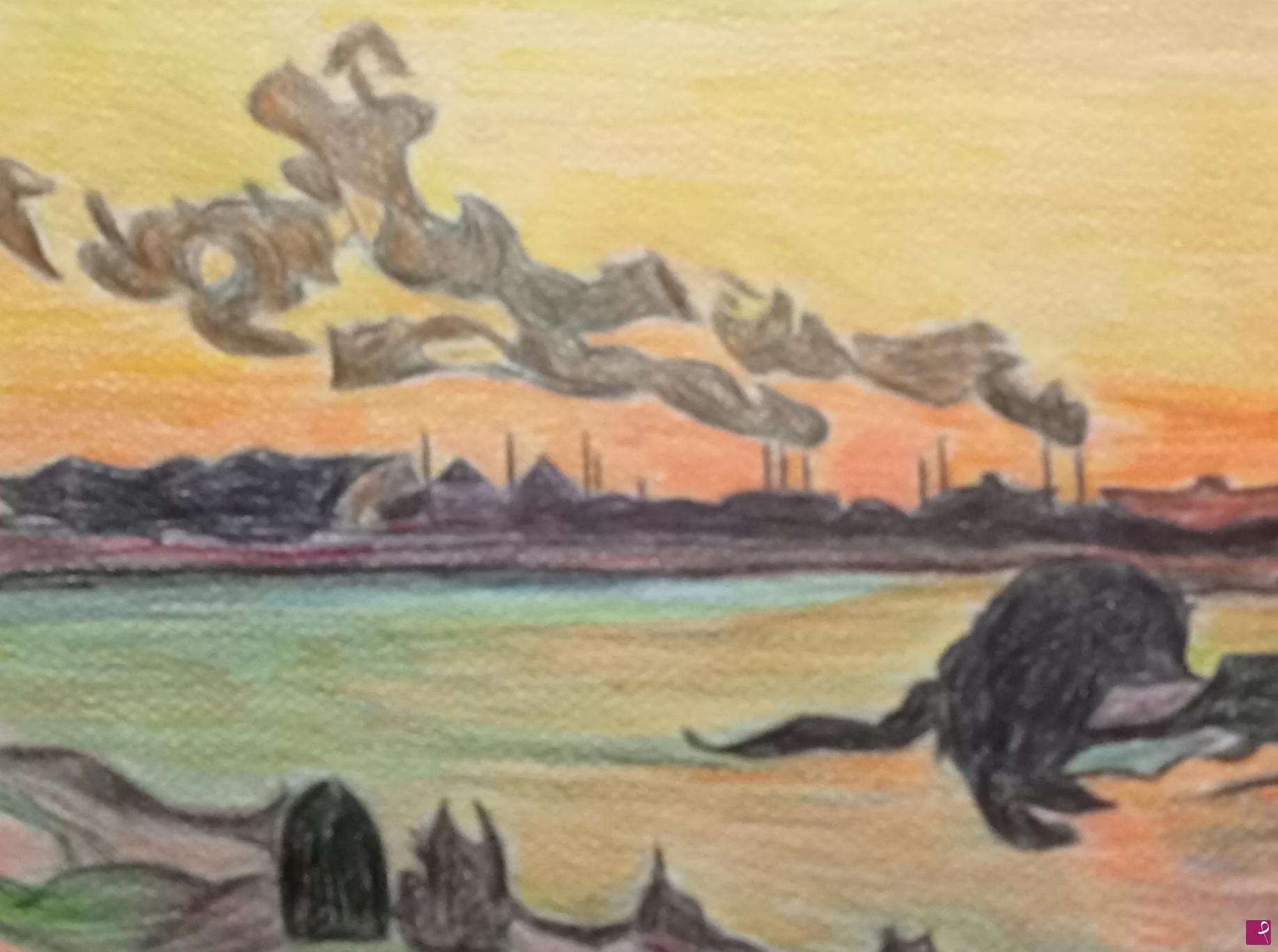 quadri in vendita online - "Tramonto a Ivry"