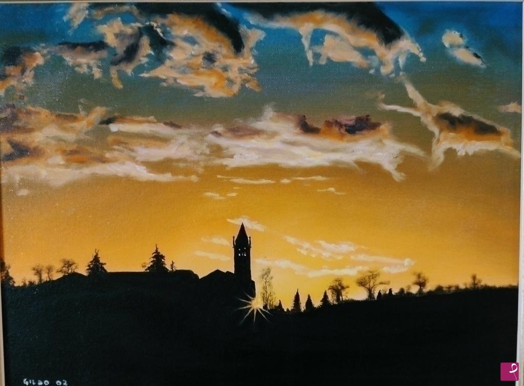 quadri in vendita online - Tramonto a Madonna dei prati