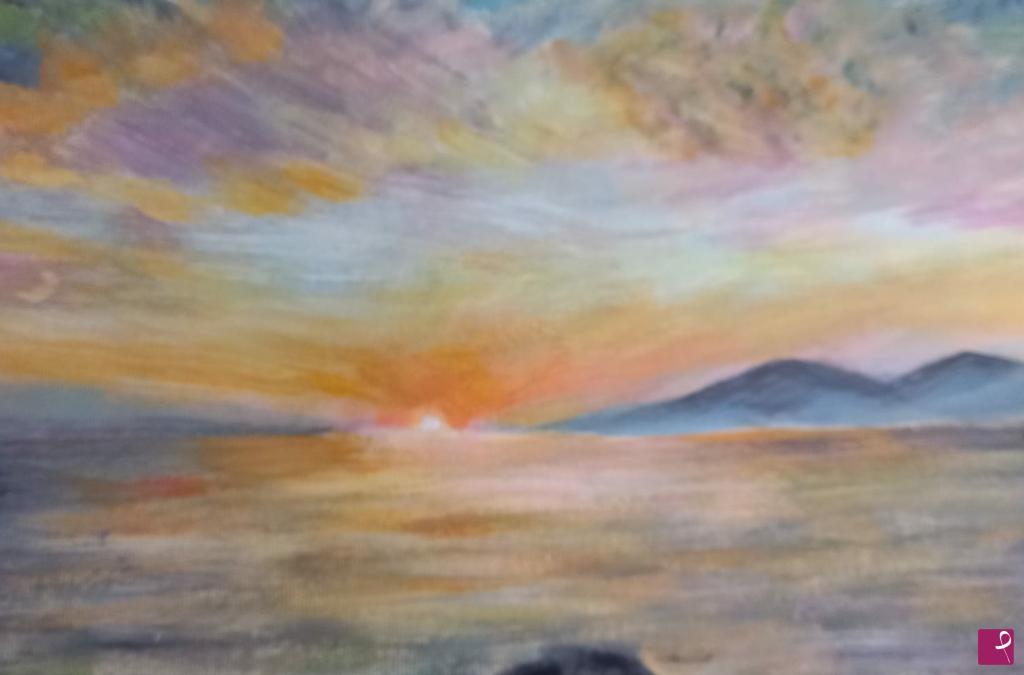 quadri in vendita online - Tramonto a mare
