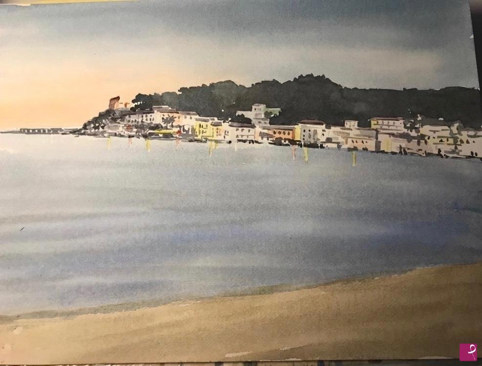 quadri in vendita online - Tramonto a Marina di Campo