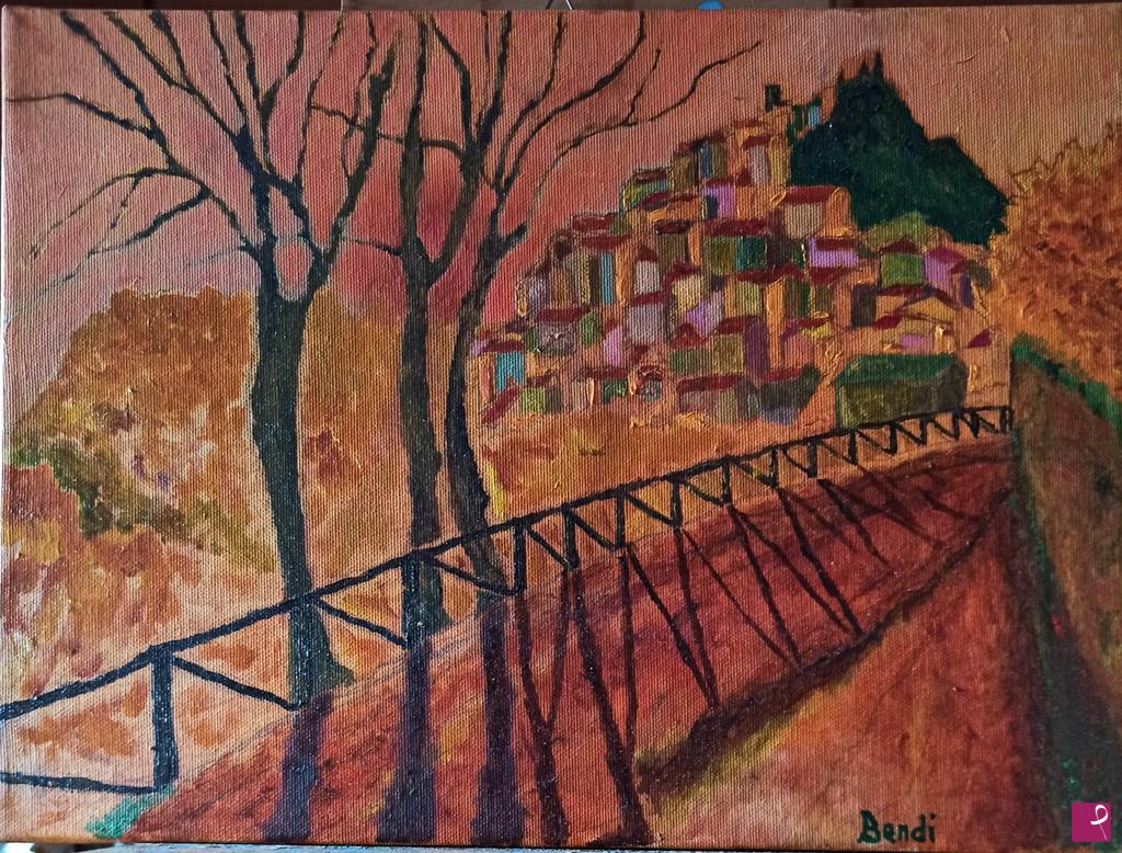 quadri in vendita online - Tramonto a Montefegatesi