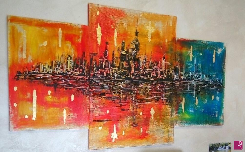quadri in vendita online - Tramonto a New York
