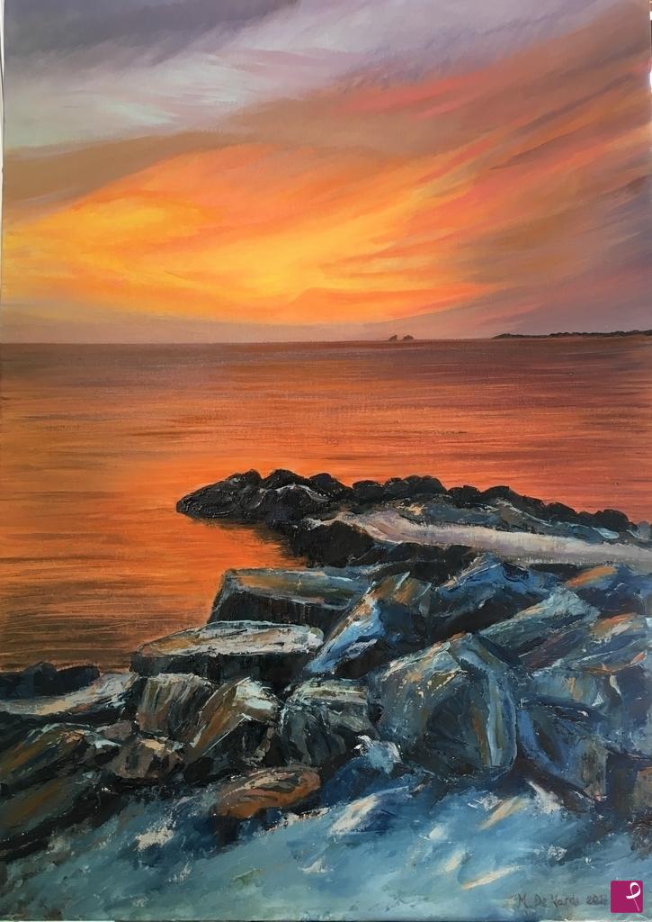 quadri in vendita online - Tramonto a Paros