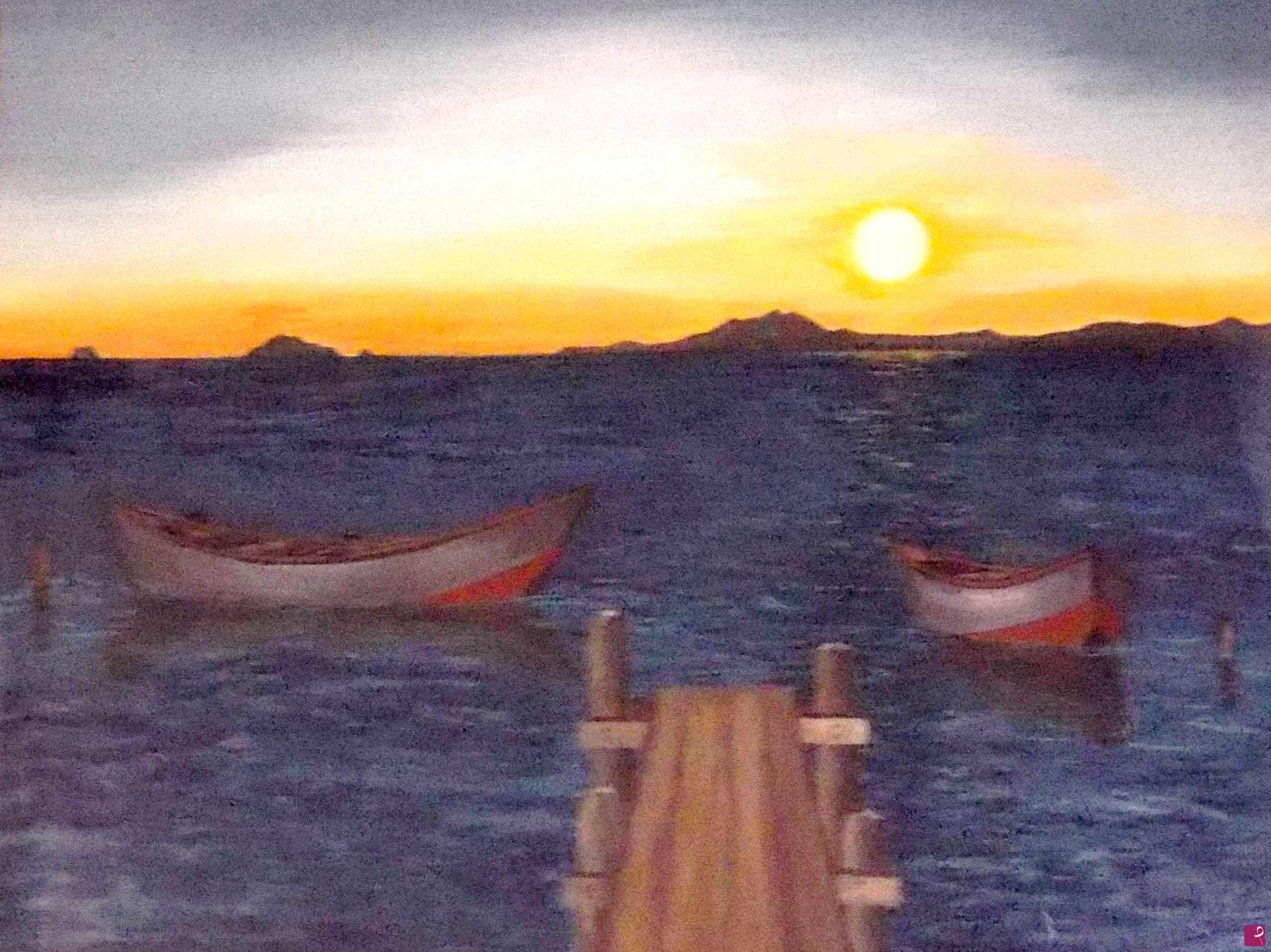 quadri in vendita online - Tramonto a porto Botte