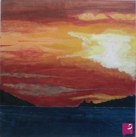 quadri in vendita online - tramonto a portovenere