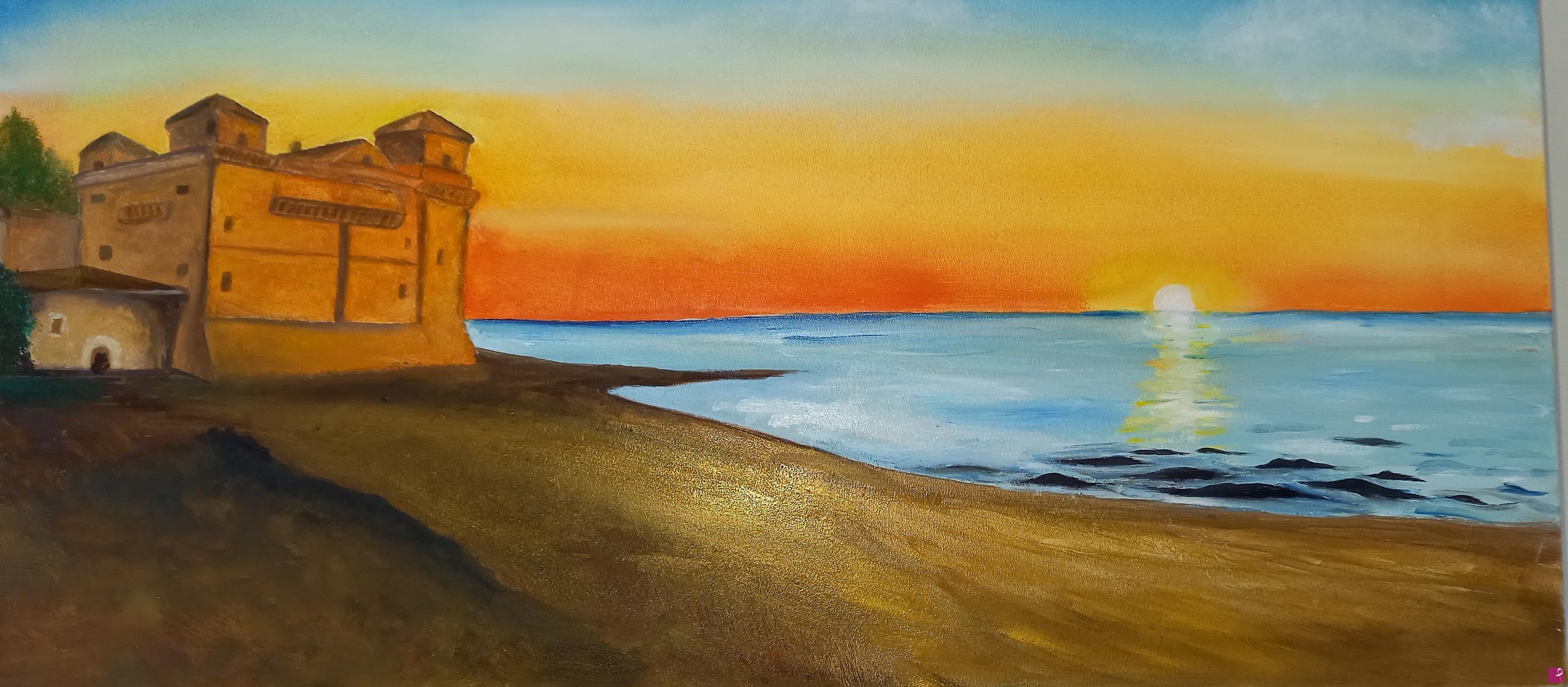quadri in vendita online - tramonto a santa severa