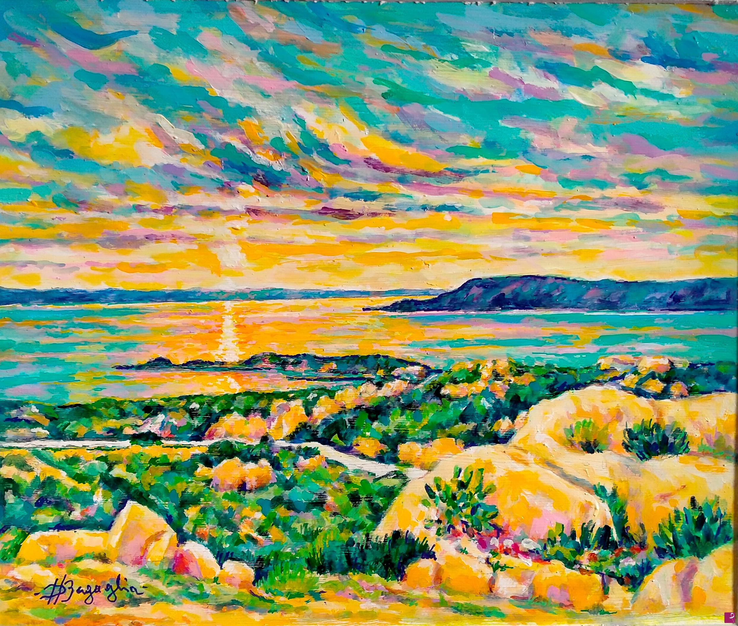 quadri in vendita online - TRAMONTO A SPARGI  LA MADDALENA