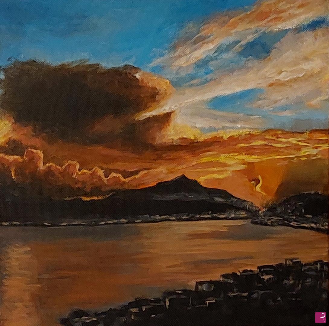 quadri in vendita online - Tramonto a sull'Epomeo
