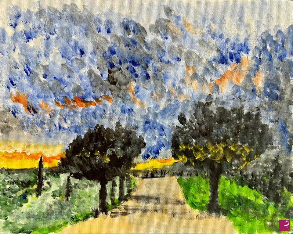 quadri in vendita online - Tramonto a Terrapille