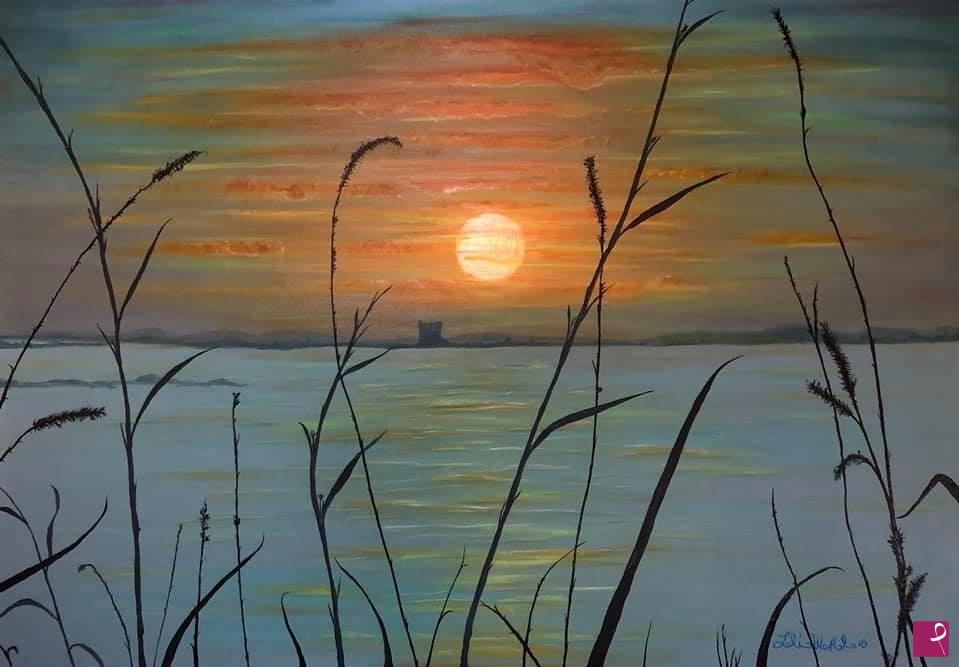 quadri in vendita online - Tramonto a Torre Squillace