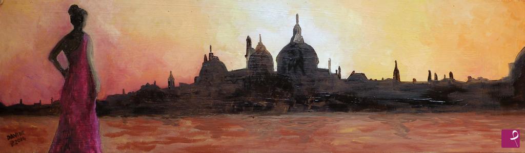 quadri in vendita online - Tramonto a Venezia