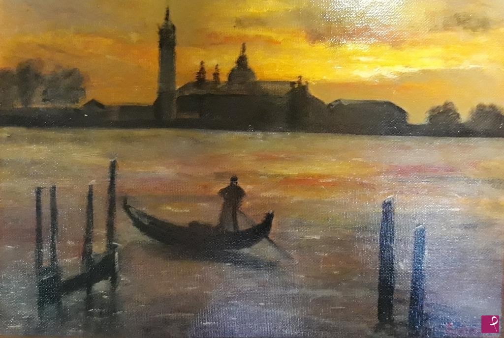 quadri in vendita online - Tramonto a Venezia