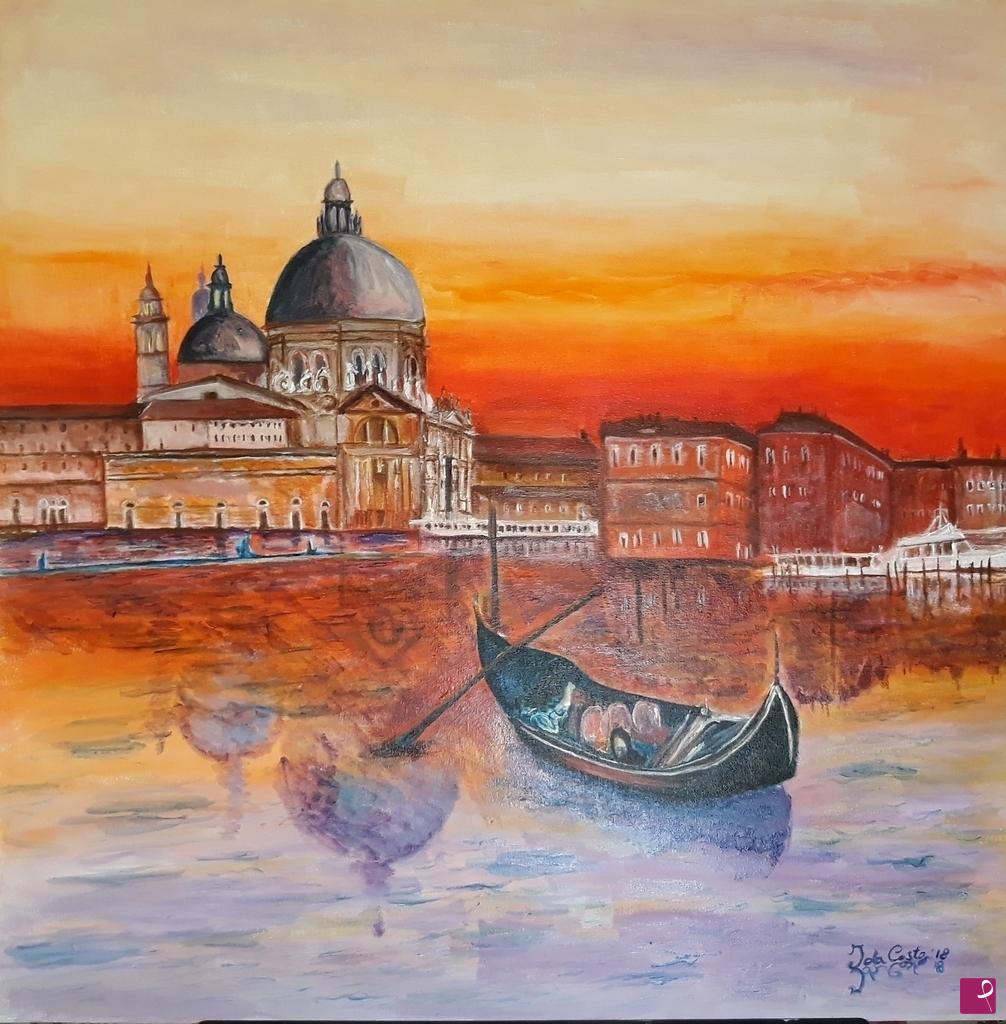quadri in vendita online - Tramonto a Venezia
