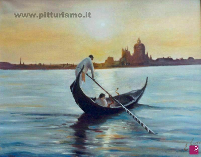 quadri in vendita online - tramonto a venezia