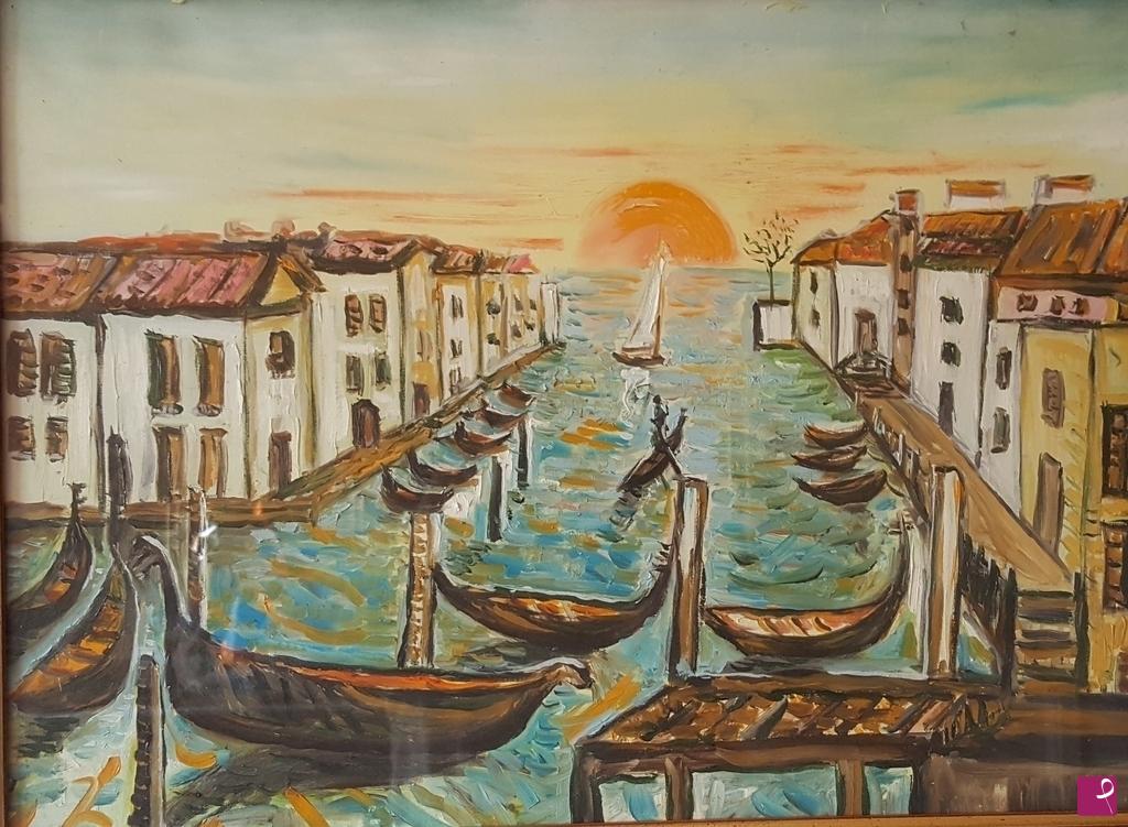 quadri in vendita online - Tramonto a venezia