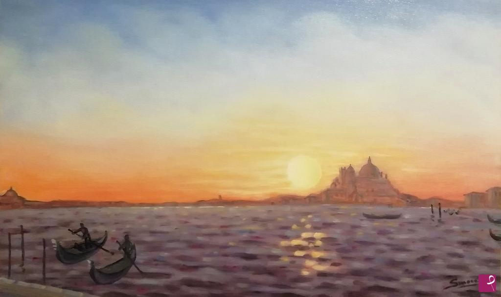 quadri in vendita online - Tramonto a Venezia 
