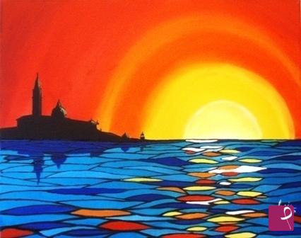 quadri in vendita online - Tramonto a Venezia