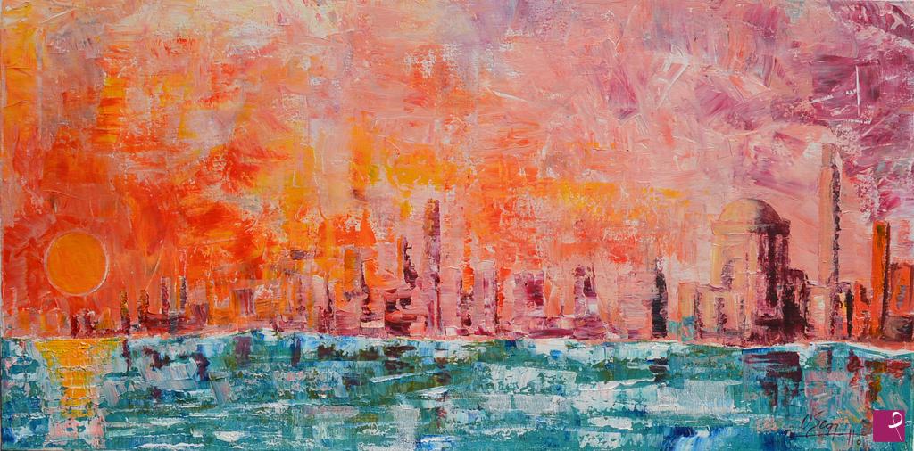quadri in vendita online - Tramonto a Venezia