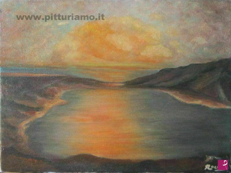 quadri in vendita online - tramonto a vulcano