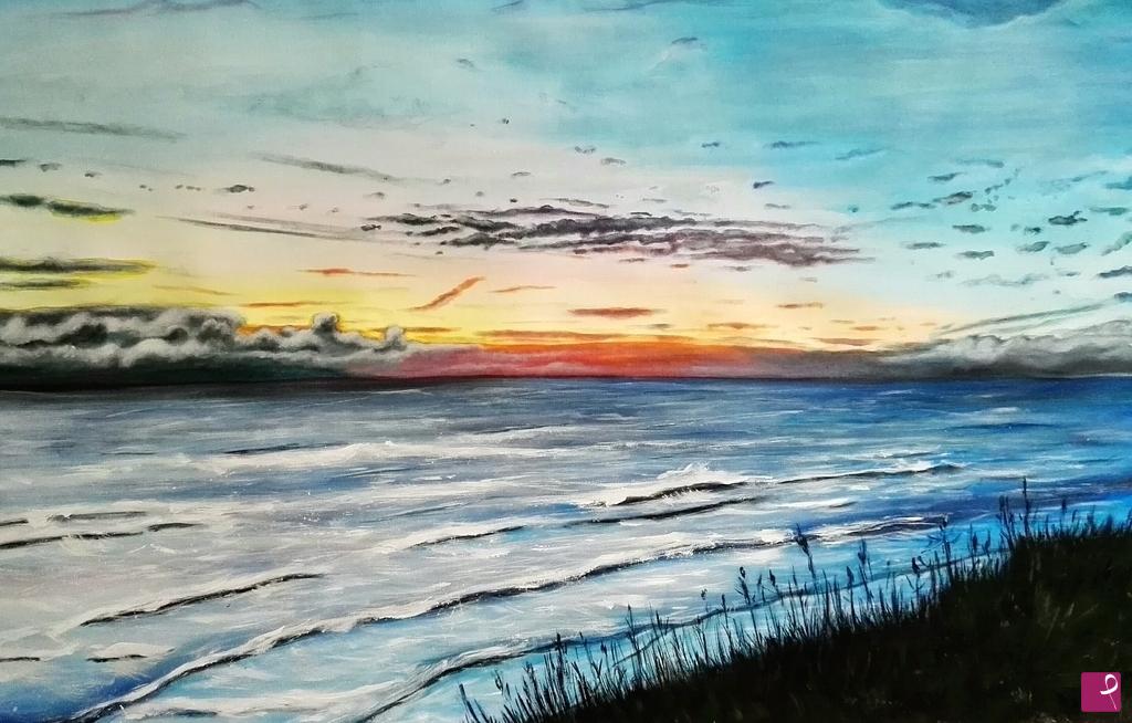 quadri in vendita online - Tramonto Ad Anzio 