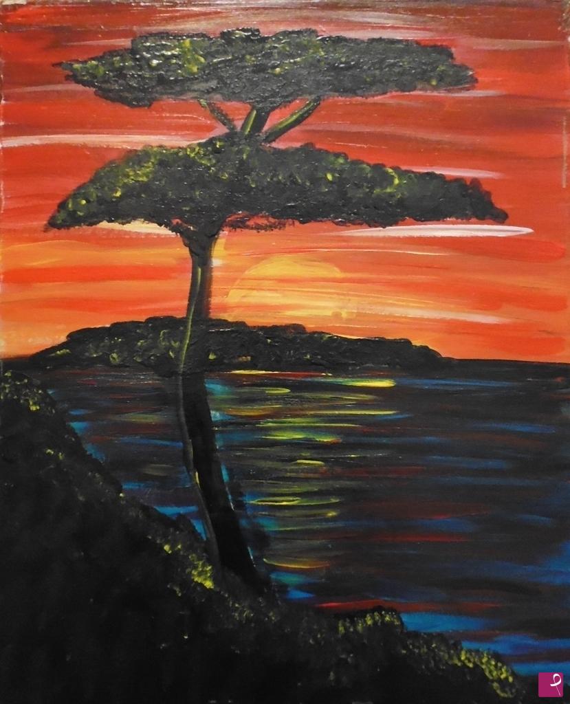 quadri in vendita online - Tramonto ad oriente
