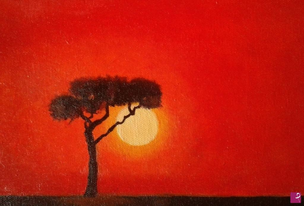 quadri in vendita online - Tramonto africano