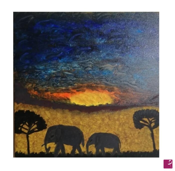 quadri in vendita online - Tramonto africano