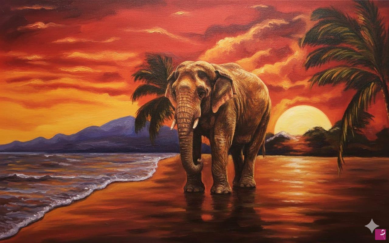 quadri in vendita online - Tramonto Africano 