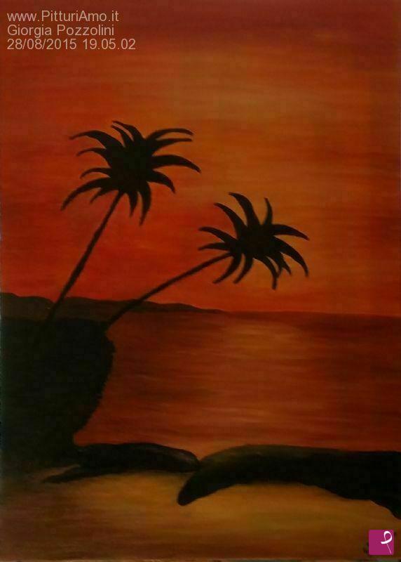quadri in vendita online - Tramonto ai tropici
