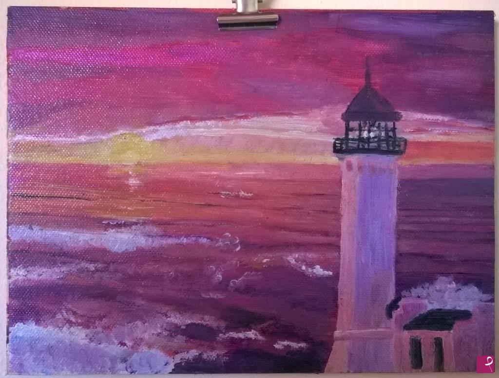 quadri in vendita online -   tramonto al faro 
