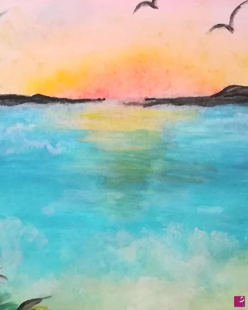 quadri in vendita online - Tramonto al mare