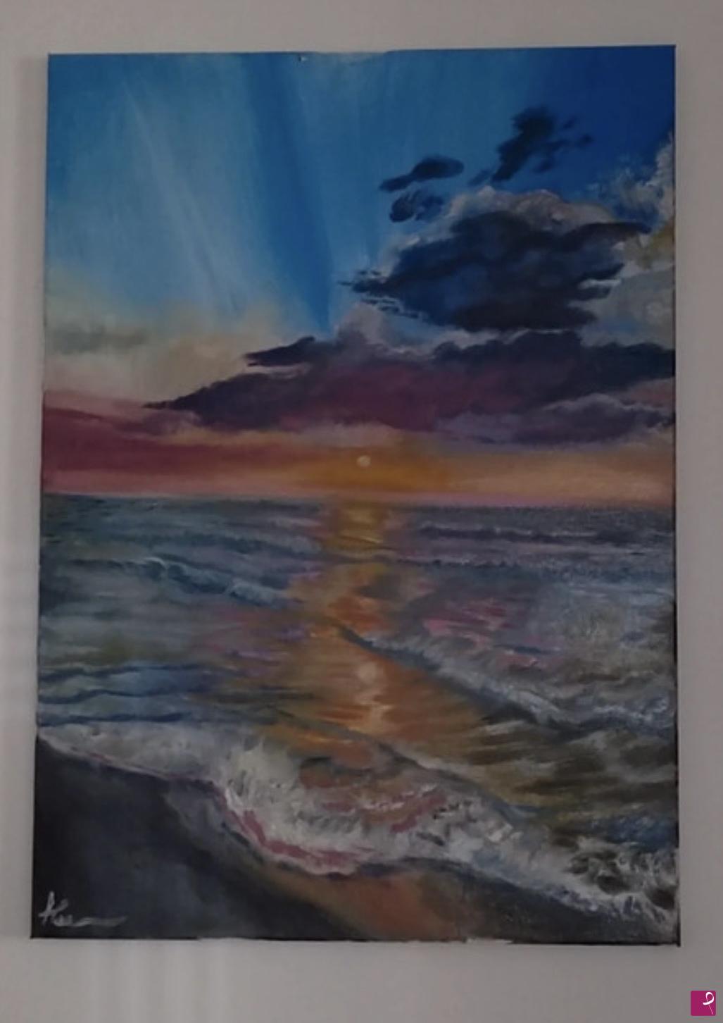 quadri in vendita online - Tramonto al mare