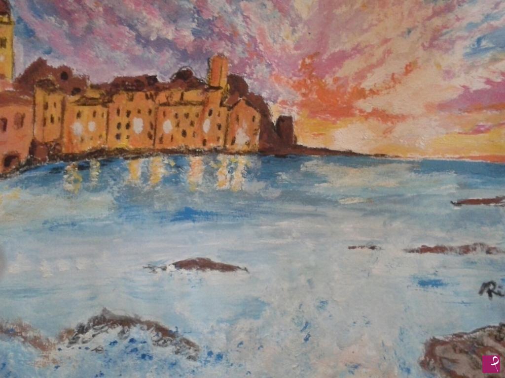quadri in vendita online - tramonto alle 5 terre