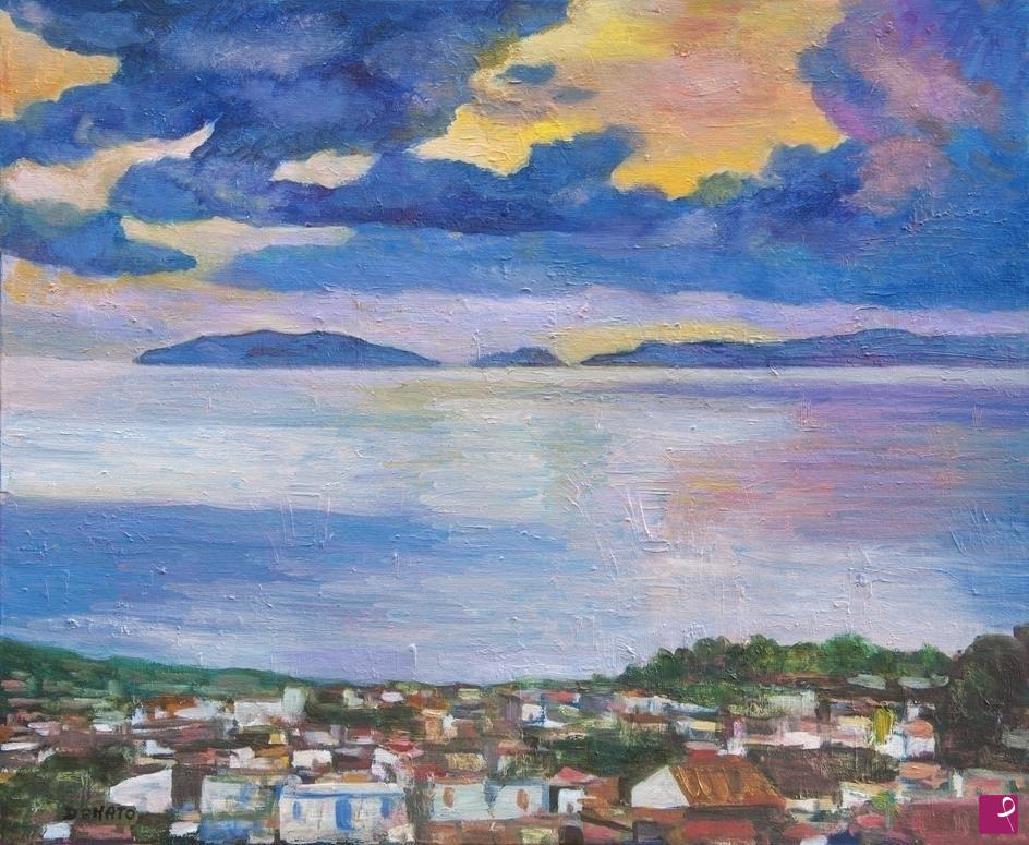 quadri in vendita online - Tramonto alle Isole Eolie
