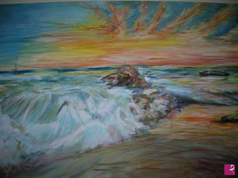quadri in vendita online - tramonto arancio